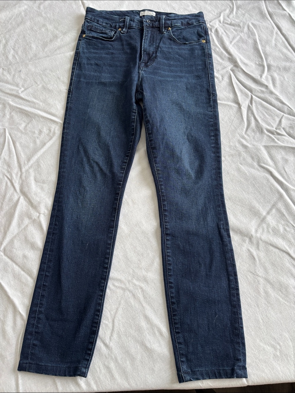 Good American Dark Indigo Skinny-Leg Jeans size 6